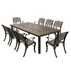 Oakland Living Elite 9-Piece Cast Aluminum Outdoor Dining Set