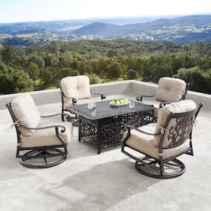 Oakland Living Empire 5-Piece Cast Aluminum Deep Seating Set