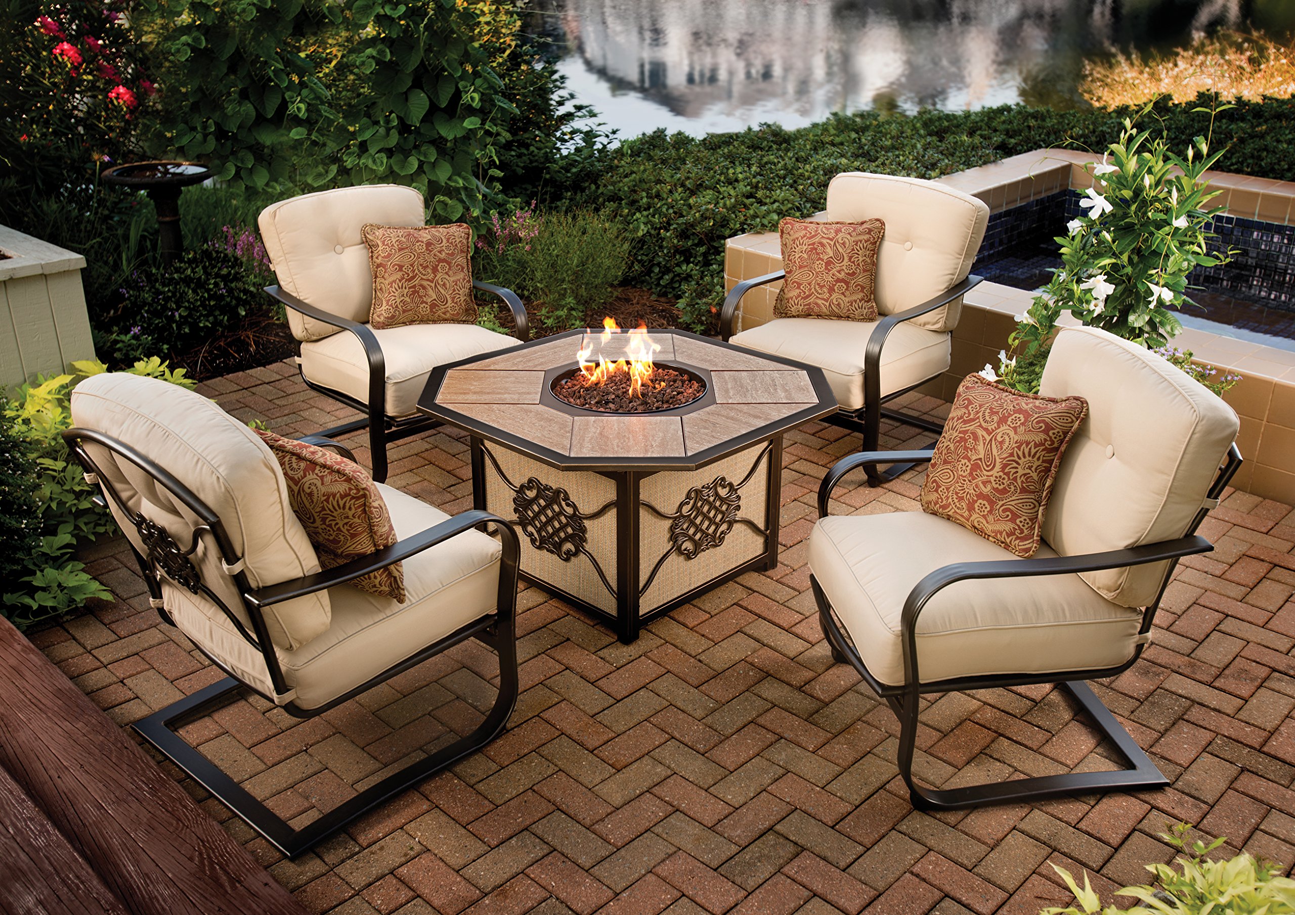 Oakland Living Heritage 5-Piece Cast Aluminum Chat Set