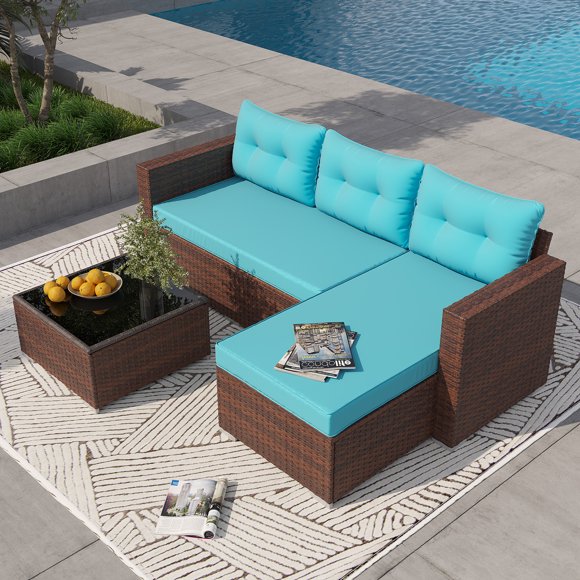 OC Orange Casual 5-Piece Outdoor Patio Sectional Sofa Set