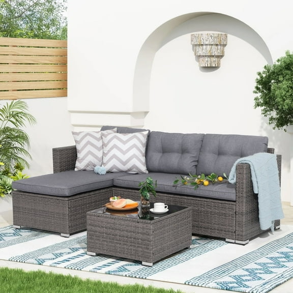 OC Orange Casual 5-Piece Outdoor Patio Sectional Sofa