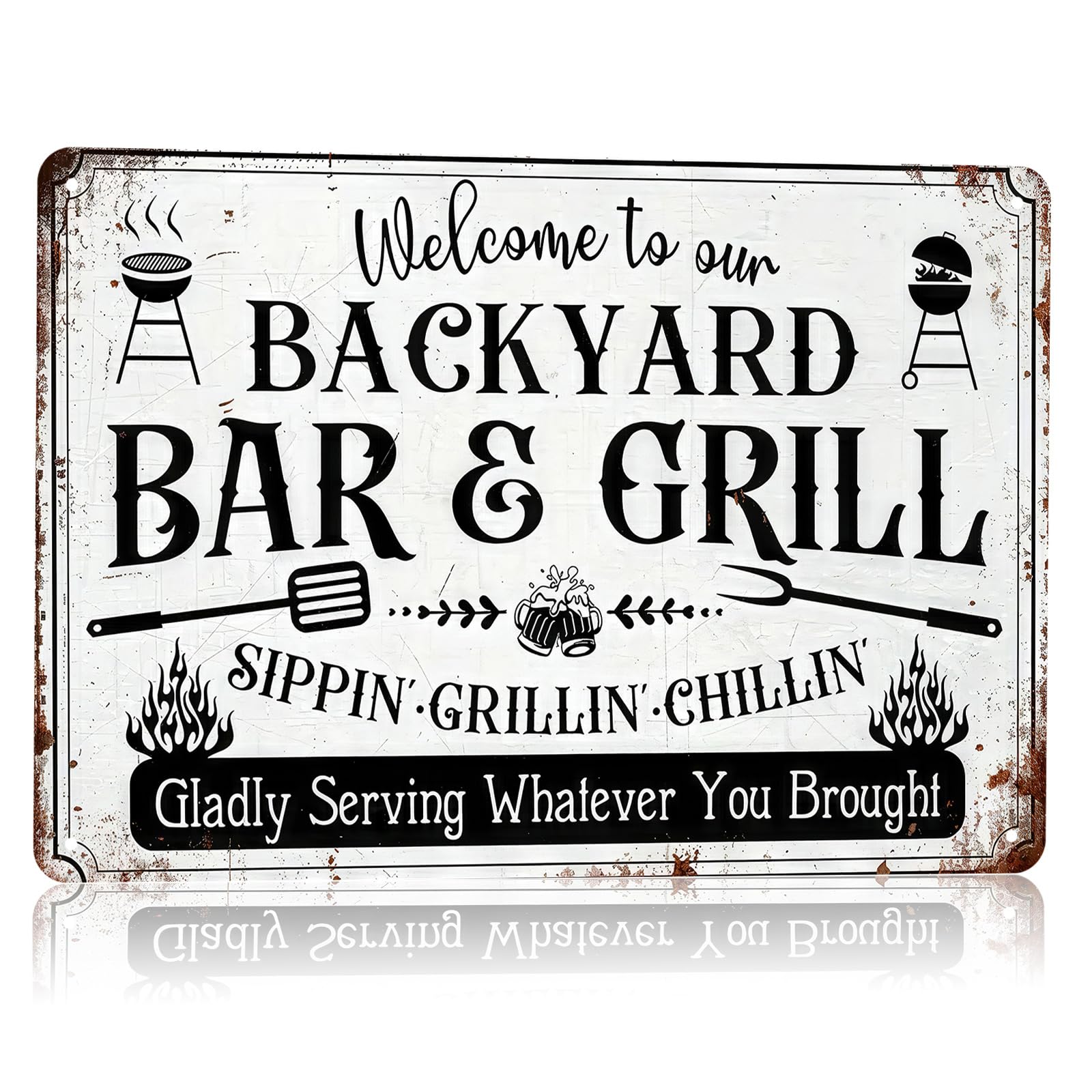 Open Road Brands Bar & Grill Embossed Tin Sign