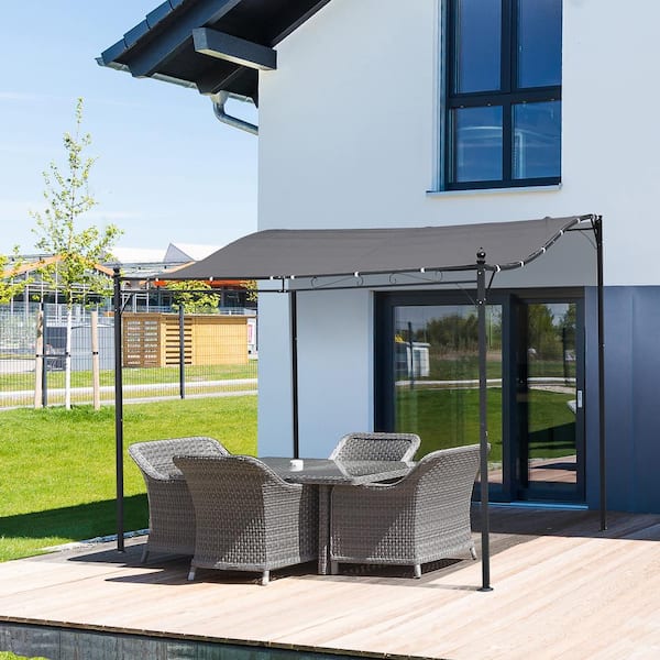 Outsunny 10 x 13 Ft Wood Outdoor Pergola with Retractable Canopy