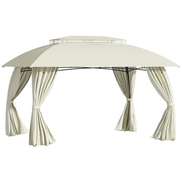 Outsunny 10x10 ft Steel Frame Backyard Gazebo Canopy with Removable Sidewalls