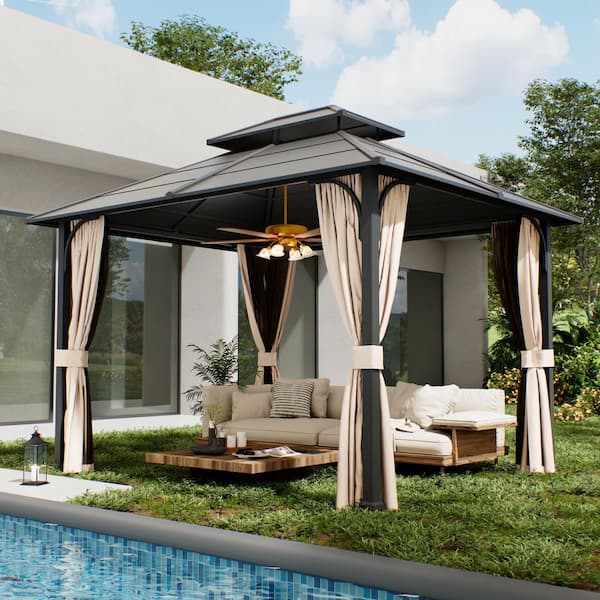 Outsunny 10x12 ft. Outdoor Hardtop Gazebo with Galvanized Steel Roof