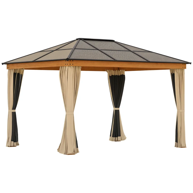 Outsunny 10x13 Aluminum Pergola with Polycarbonate Roof and Side Panels