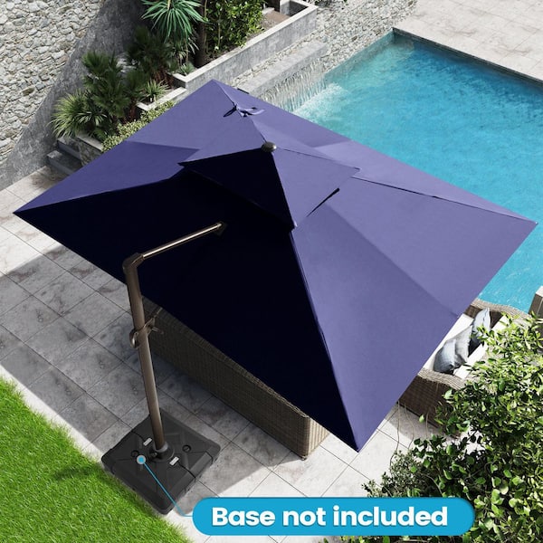 Outsunny 13 ft Cantilever Patio Umbrella with Cross Base