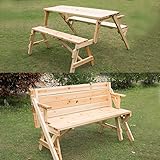Outsunny 2-in-1 Convertible Garden Bench Picnic Table