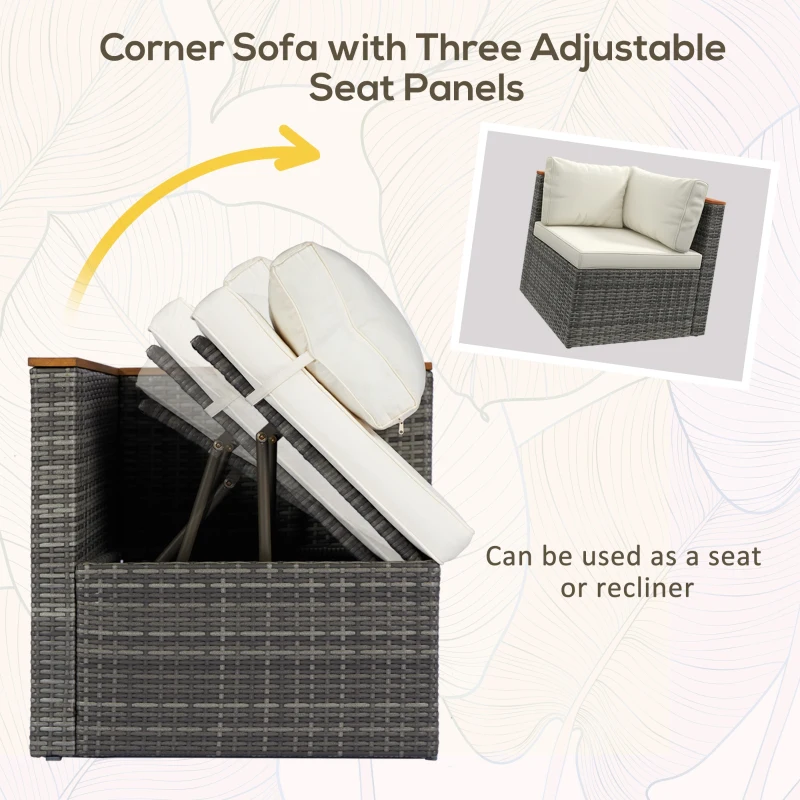 Outsunny 3-Person PE Rattan Outdoor Sofa