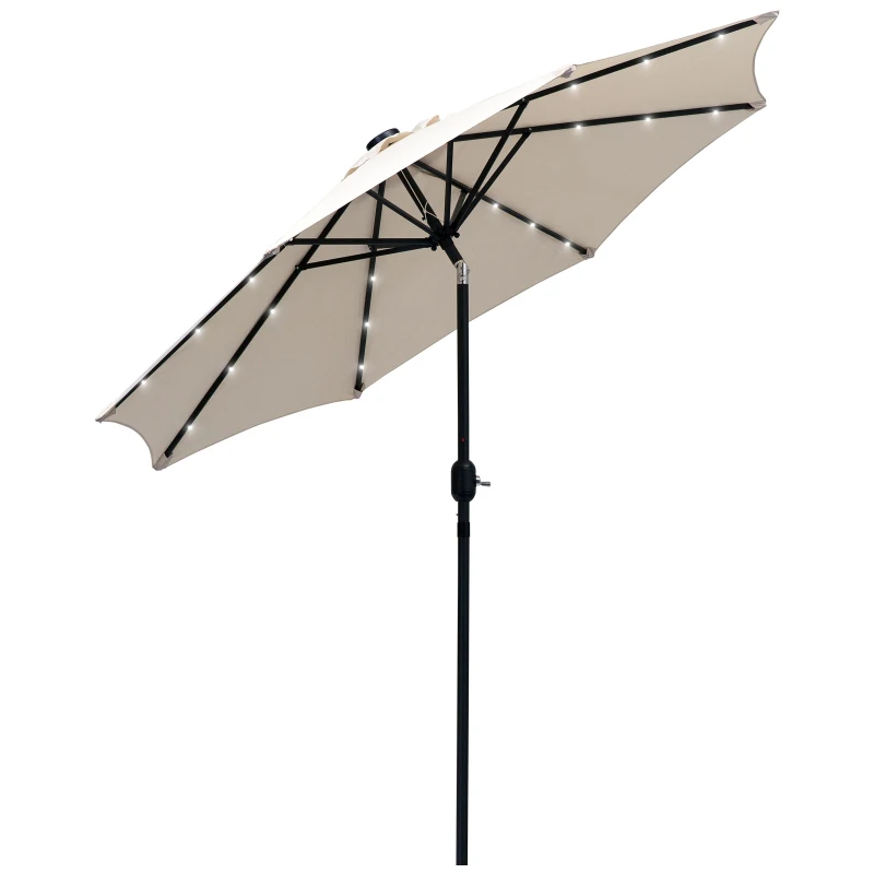 Outsunny 9FT Solar Powered LED Patio Umbrella with Tilt