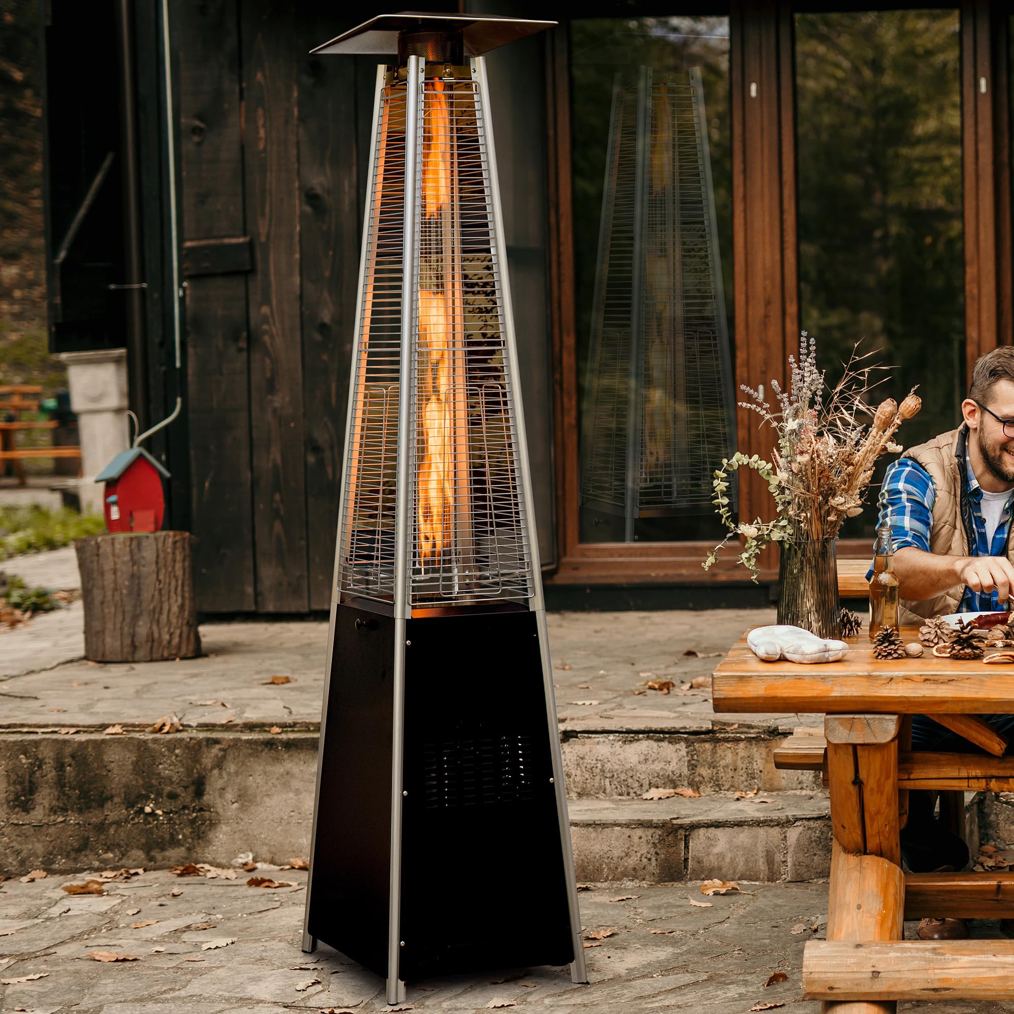 PAMAPIC 48,000 BTU Outdoor Propane Patio Heater Tower