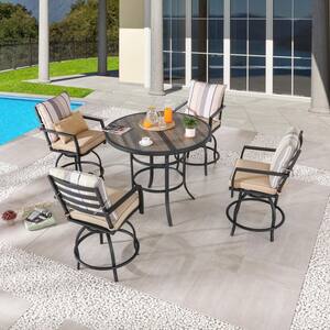 Patio Festival 5-Piece Outdoor Bar Height Wicker Dining Set