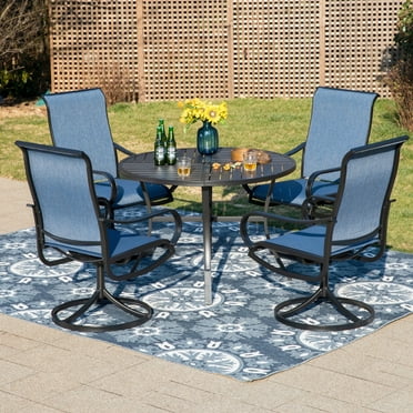PatioFestival 5-Piece Patio Dining Table Set with Sling Chairs