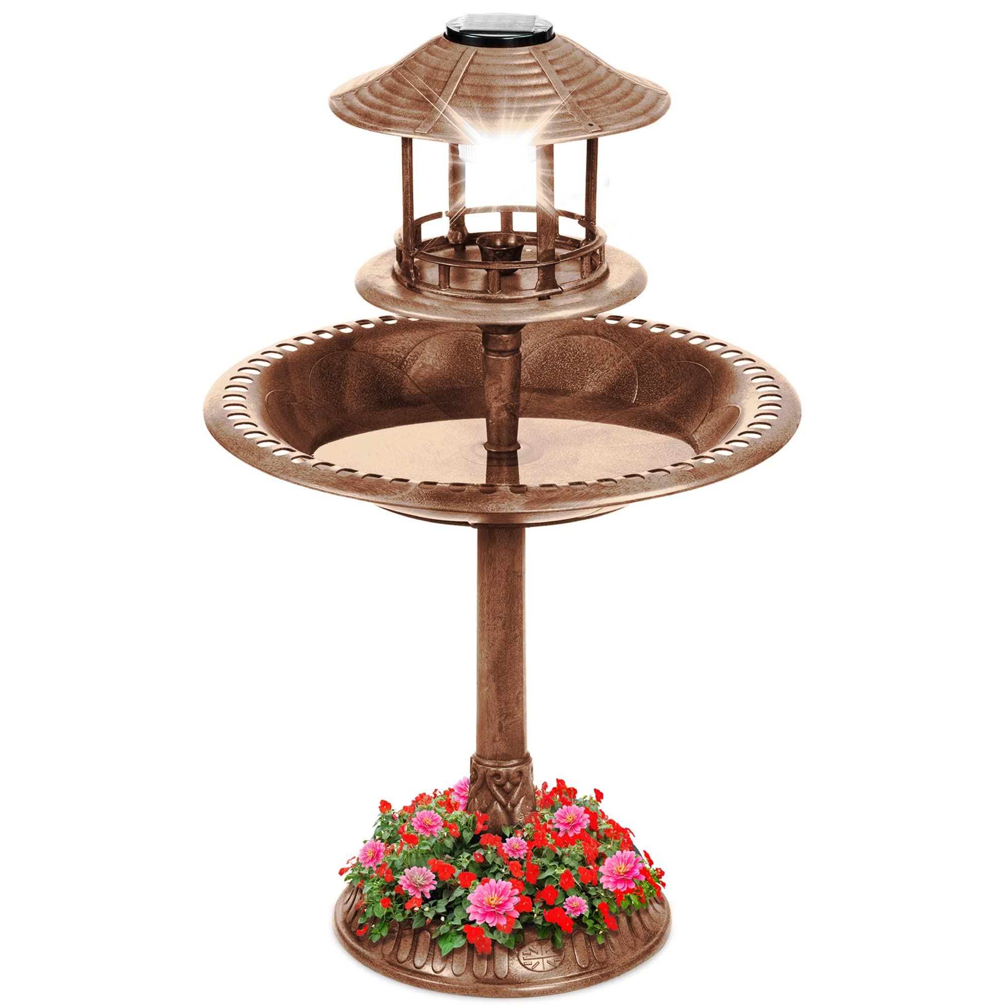 Pennington Hexagons Resin Pedestal Bird Bath