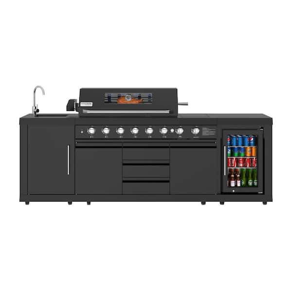 Permasteel PB-R300B 3-Burner Outdoor Kitchen Island