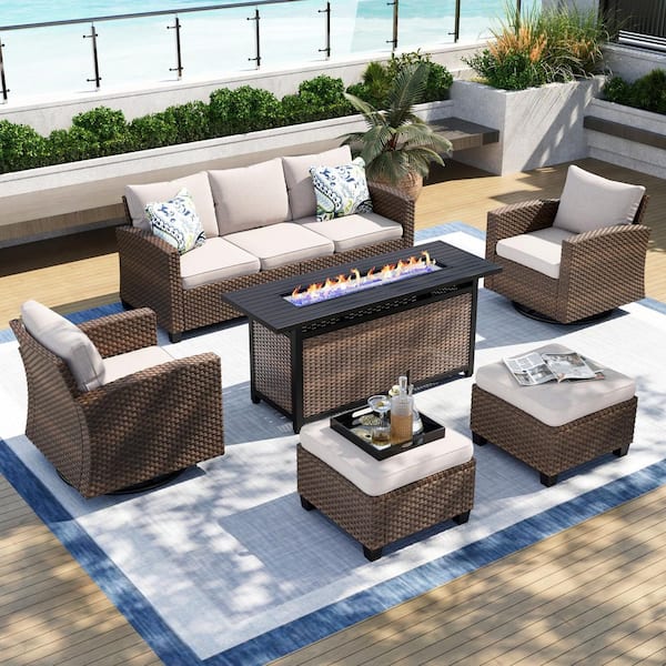 PHI VILLA 4-Piece Steel Fire Pit Bench Set