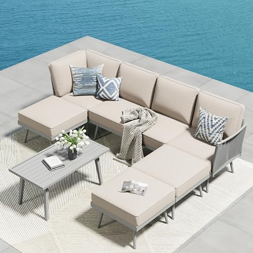 Phi Villa 5-Piece Outdoor Rope Patio Sectional Set