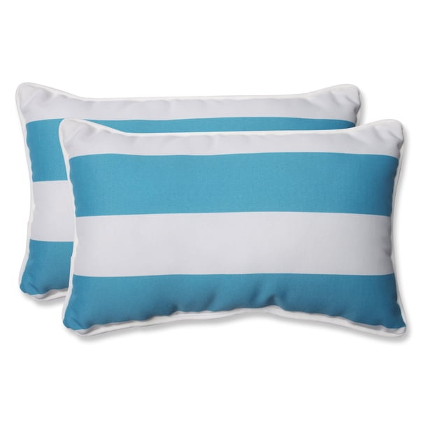 Pillow Perfect Outdoor/Indoor Hammock Stripe Navy Throw Pillow Set of 2