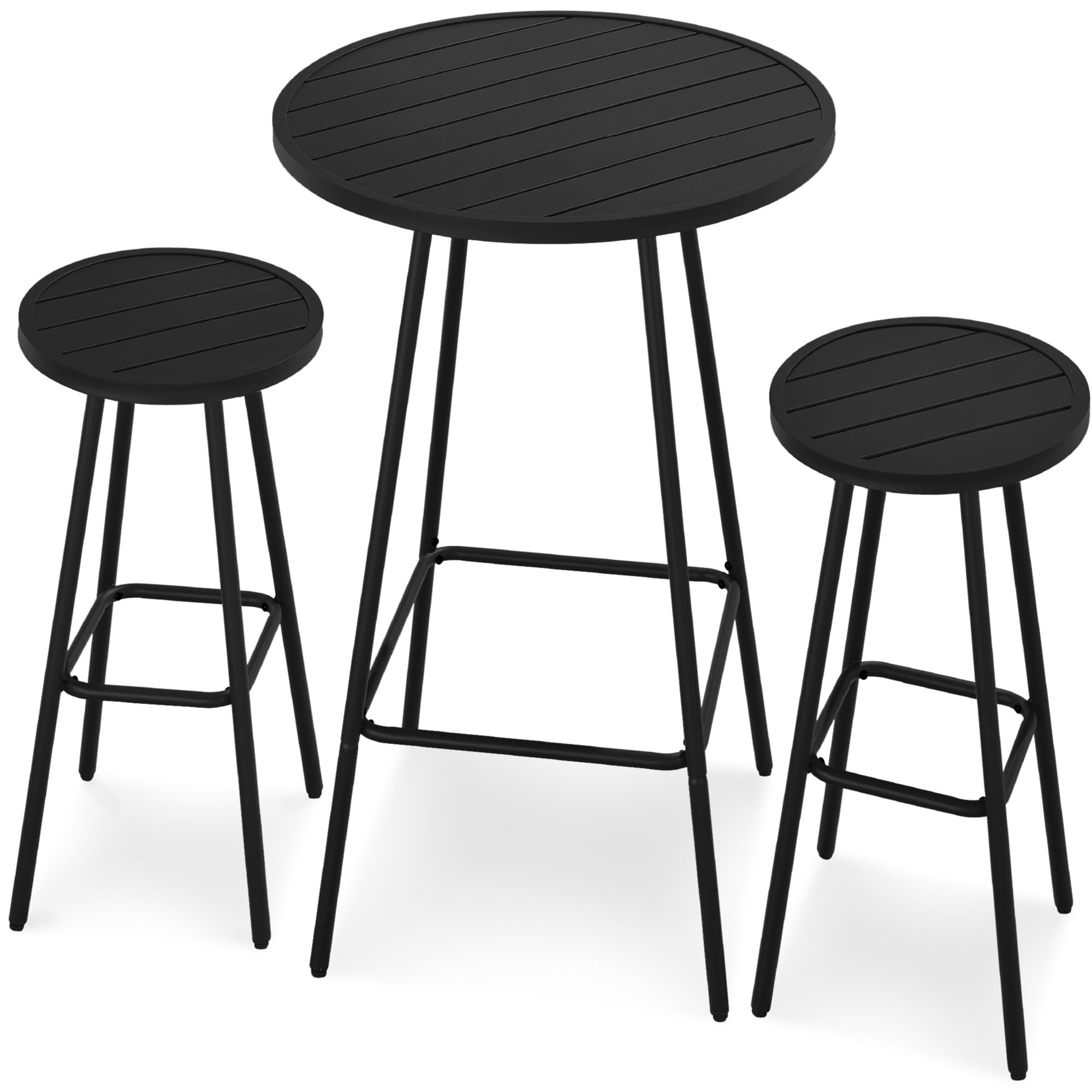 POLYWOOD Nautical 3-Piece Bar Height Bistro Set