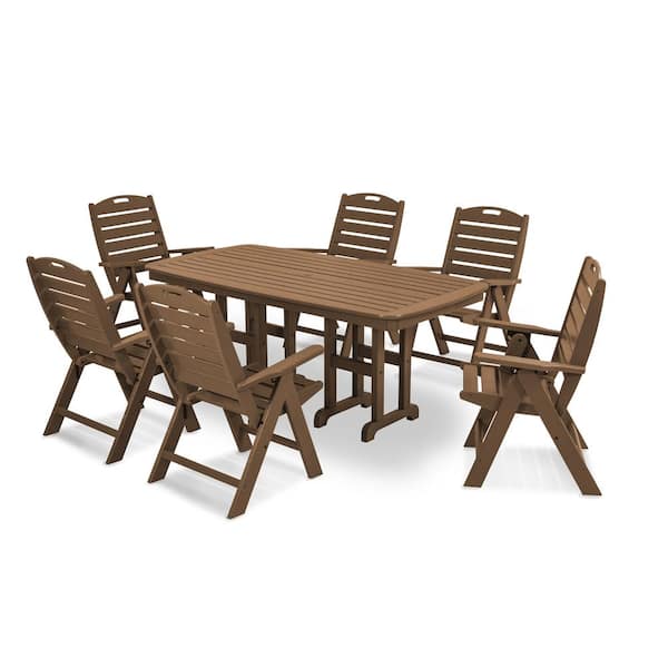 POLYWOOD Nautical 7-Piece Outdoor Dining Set