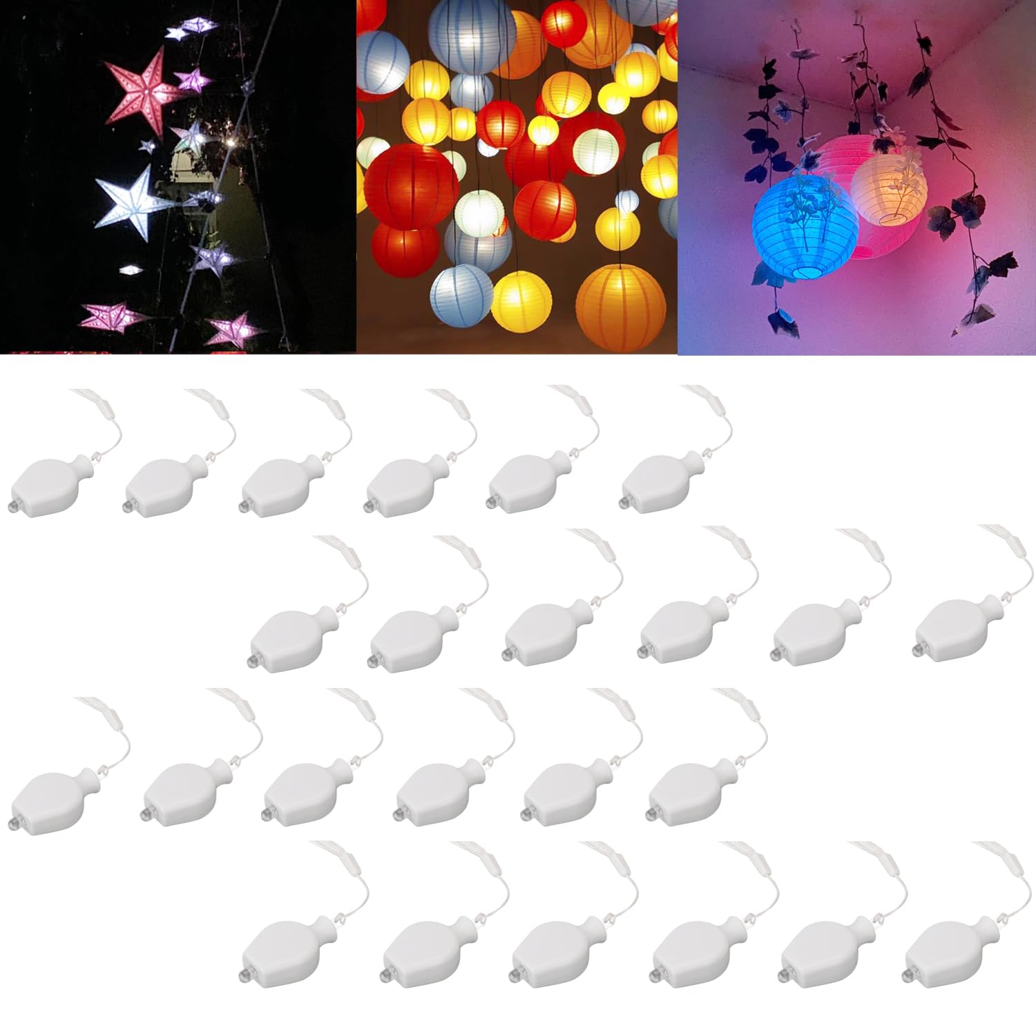Prextex 10-Pack Multicolor Paper Lantern String Lights