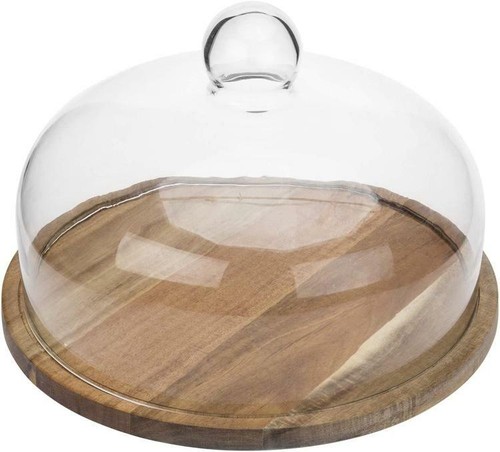 Prodyne Acacia Wood Flip Lid Cheese Dome