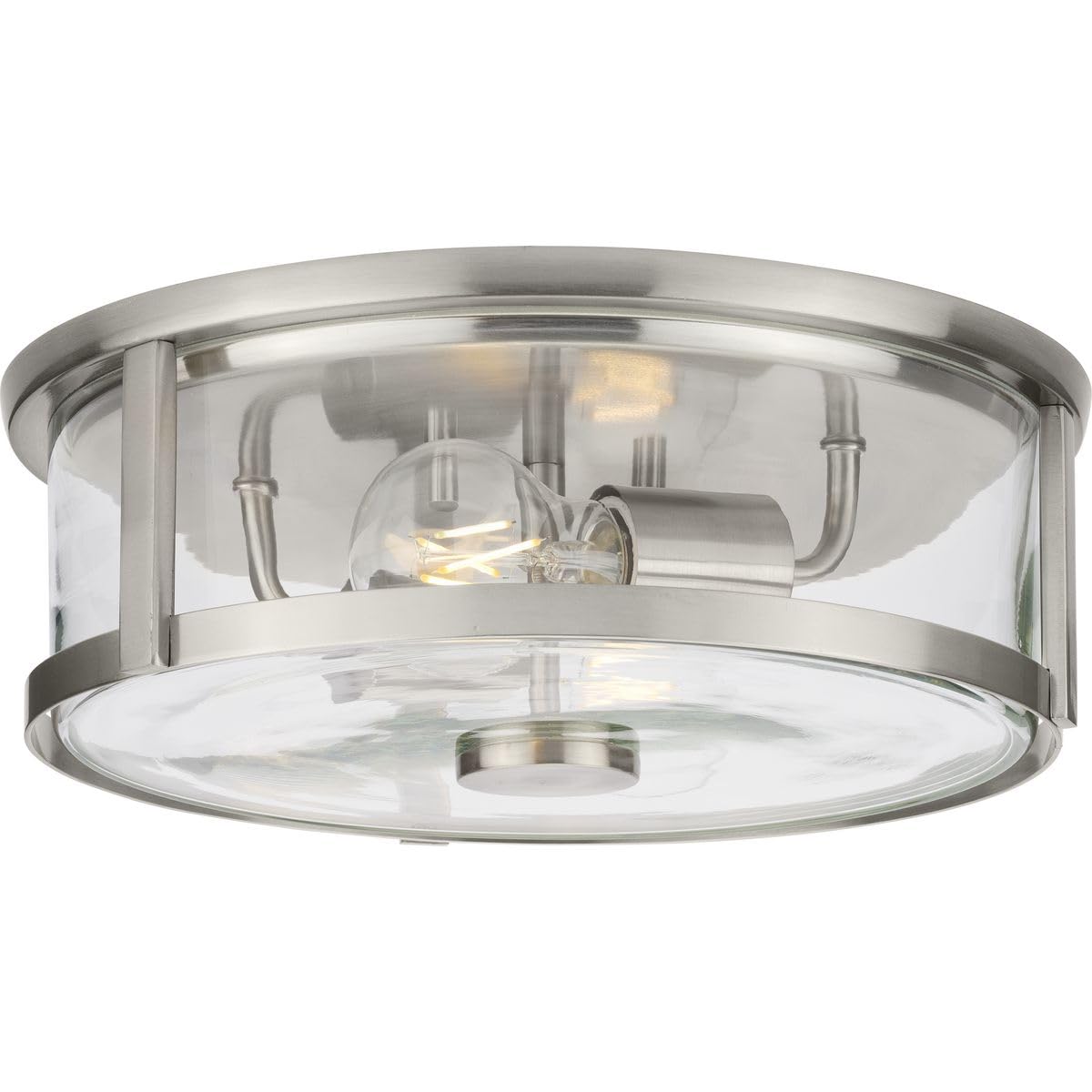 Progress Lighting Archie 1-Light Outdoor Flush Mount in Brushed Nickel
