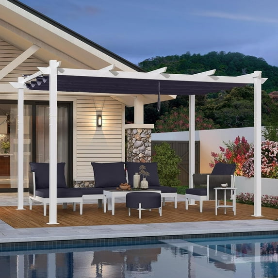 PURPLE LEAF 10 x 13 ft. Outdoor Pergola with Retractable Canopy