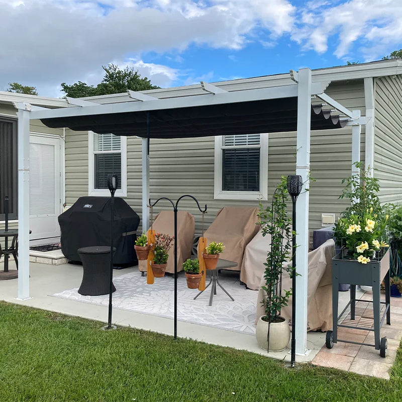PURPLE LEAF 10x12 Freestanding Pergola with Retractable Canopy