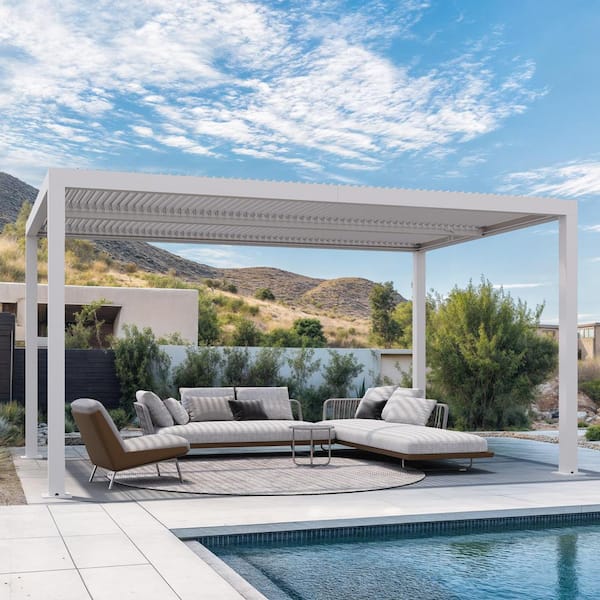 Purple Leaf 10x13 ft. Outdoor Pergola with Retractable Canopy