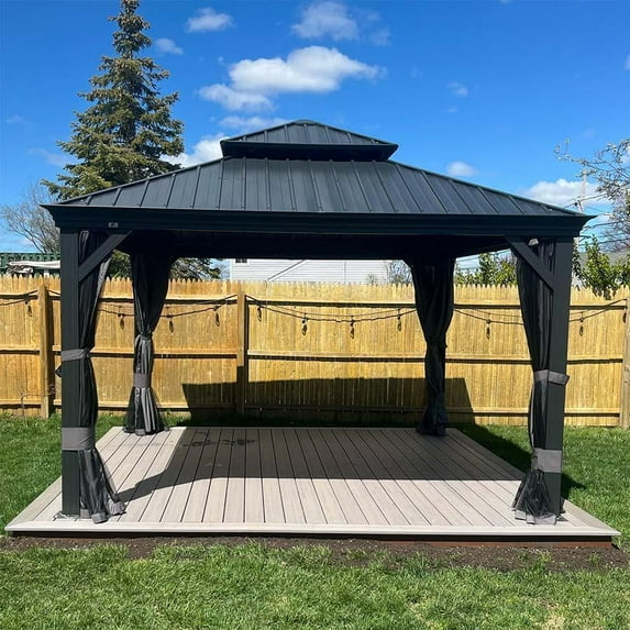 Purple Leaf 10x13 Outdoor Permanent Hardtop Gazebo Aluminum Frame