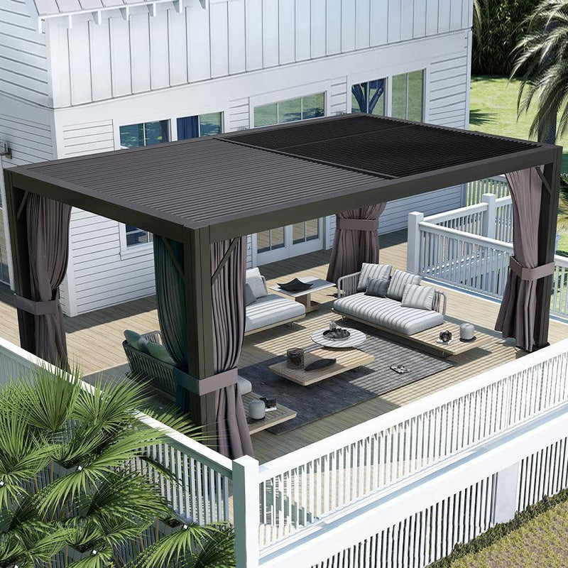 PURPLE LEAF 12x10 Aluminum Pergola with Adjustable Louvered Roof