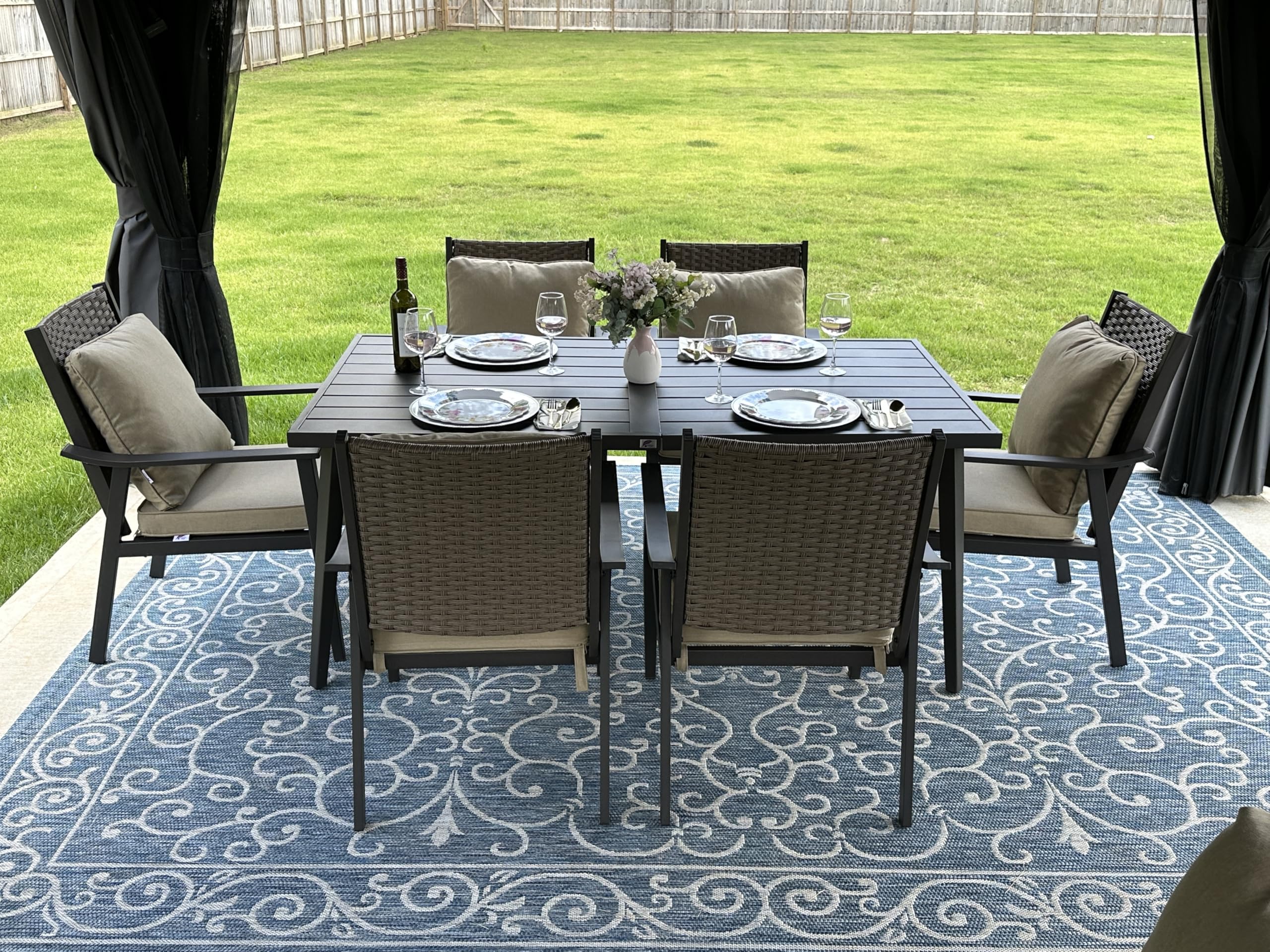 Purple Leaf 4-Piece Patio Deep Seating Set with Olefin Cushions