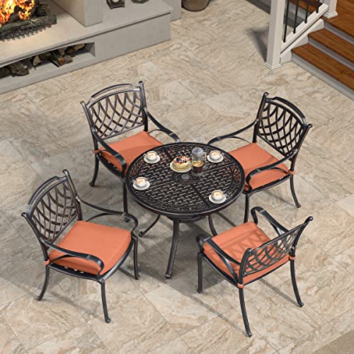 PURPLE LEAF 5-Piece Cast Aluminum Outdoor Dining Set