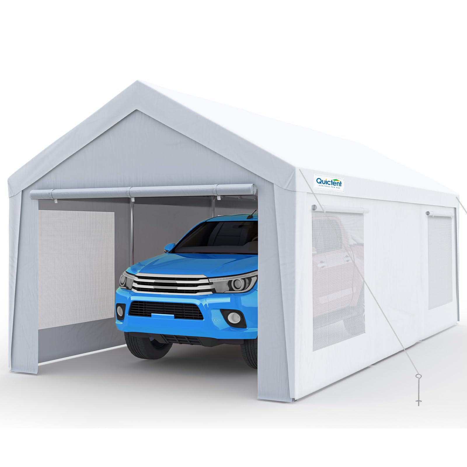 Quictent 12x20 Heavy Duty Galvanized Steel Carport Canopy