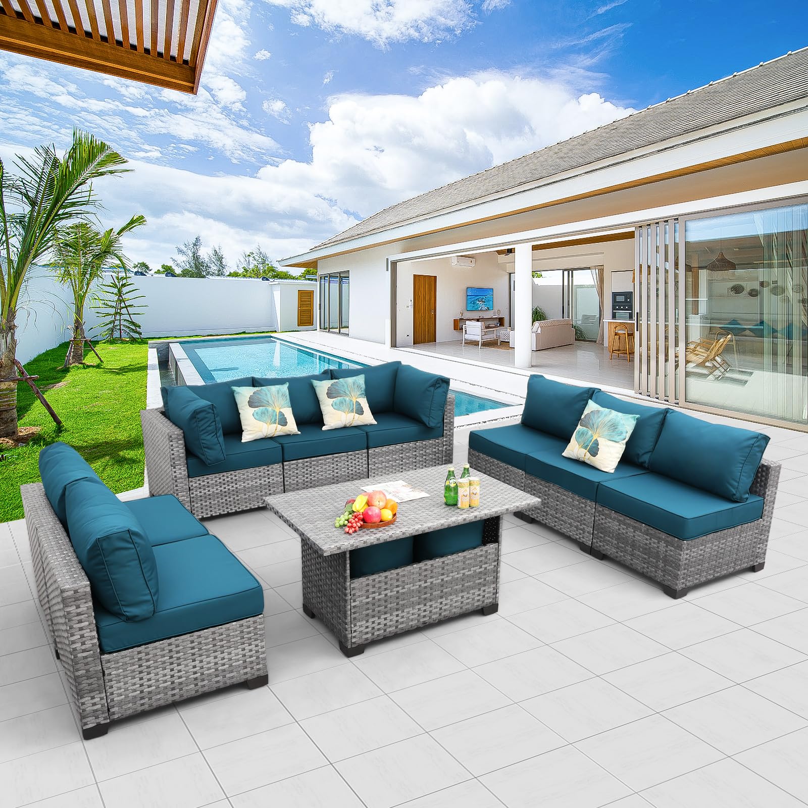 Rattaner Outdoor Sectional Sofa Set 5-Piece