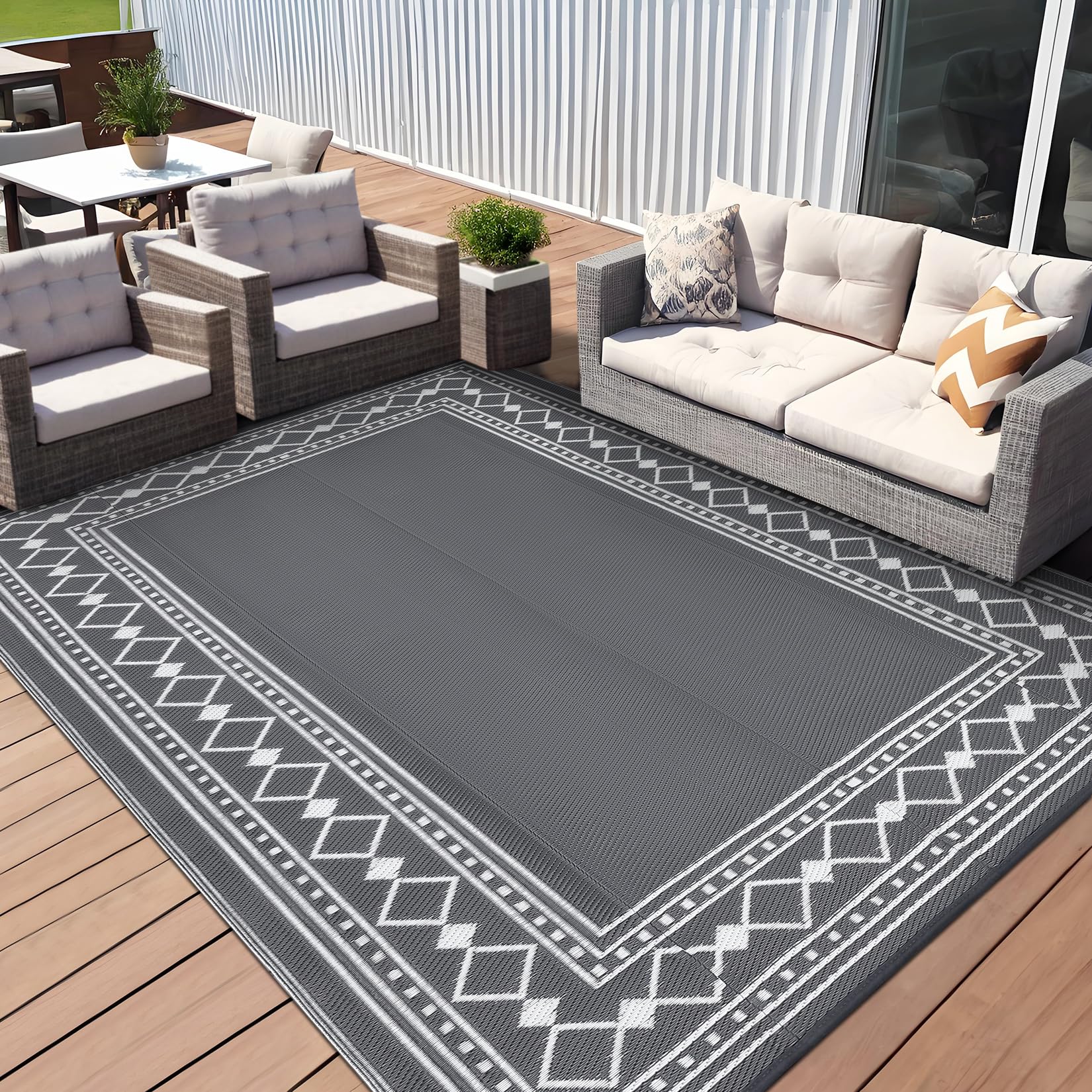 Reversible Mats Outdoor Patio Rug 8x10