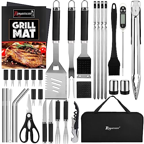 ROMANTICIST 35-Piece BBQ Grill Set with Carry Bag