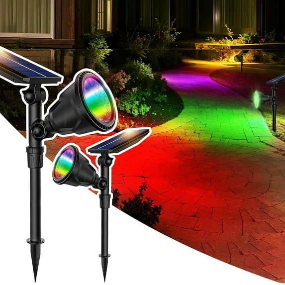 ROSHWEY Solar Spotlights Outdoor Color Changing (4-Pack)