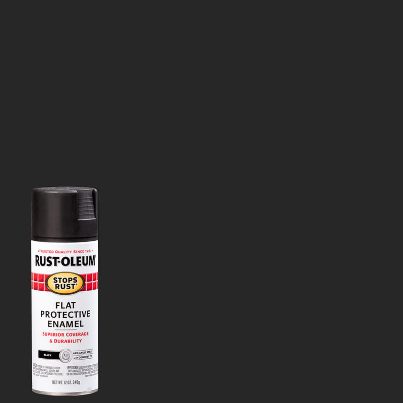 Rust-Oleum 7769830 Stops Rust Protective Enamel Spray Paint, Flat Black