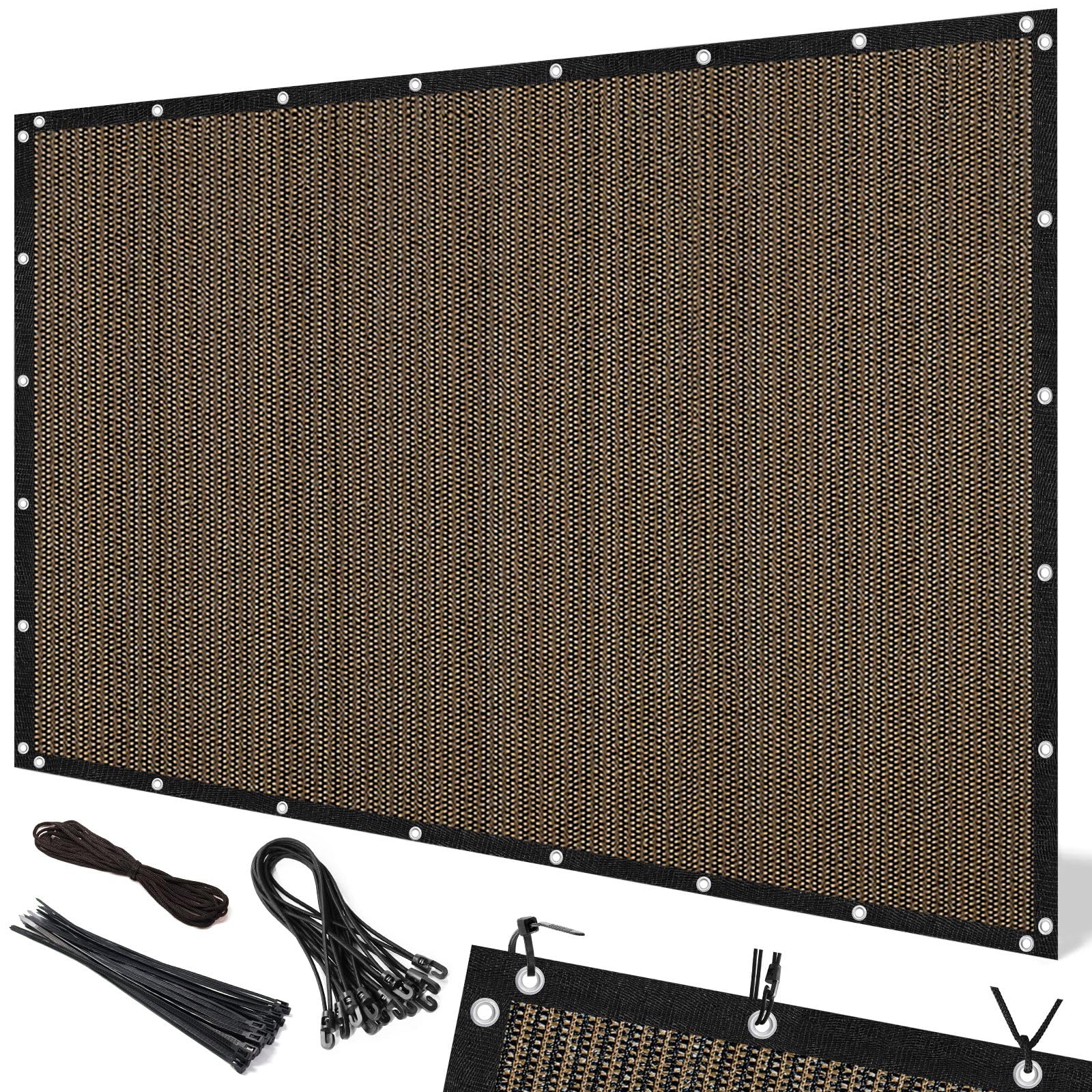 Shatex 90% Shade Cloth Privacy Screen with Grommets, 6 x 50 ft