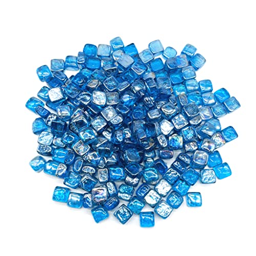 Skyflame 10 LB Premium Tempered Fire Glass Caribbean Blue Teal Mix