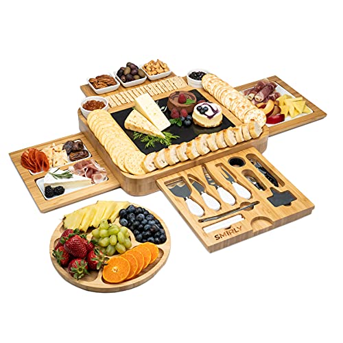 SMIRLY Slate Cheese Board and Knife Set