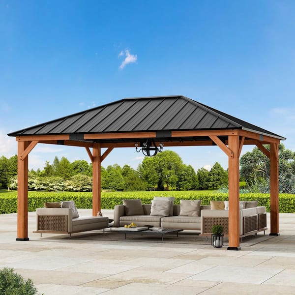 Sojag Messina 10x12 ft All-Season Pergola with Galvanized Steel Roof Panels