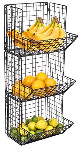 Sorbus 3-Tier Hanging Fruit Basket Stand
