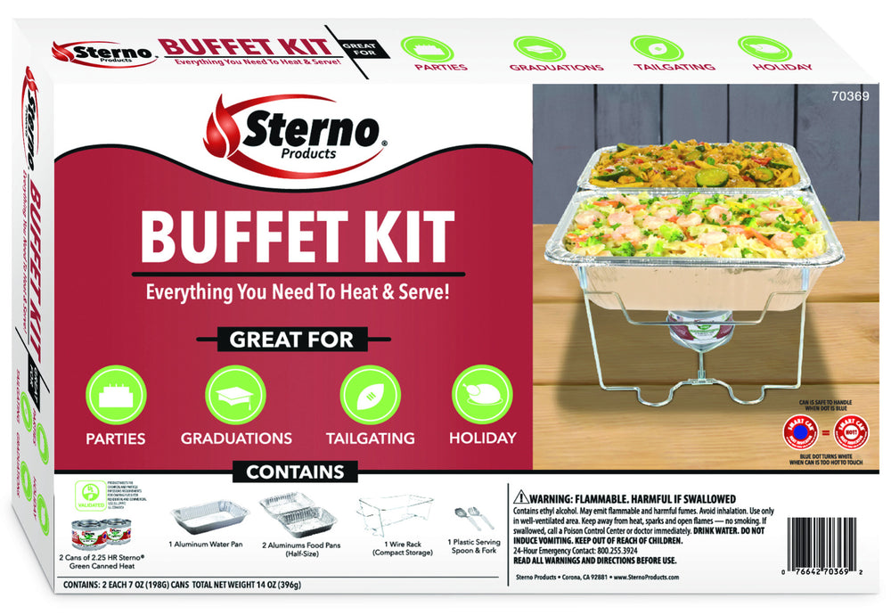 Sterno Complete Chafing Dish Buffet Kit with Aluminum Pans
