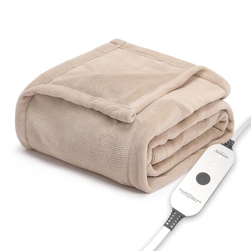 Sunbeam Microplush Heated Throw Blanket