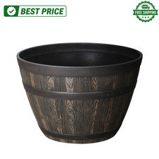 Suncast 20-Inch Resin Whiskey Barrel Planter