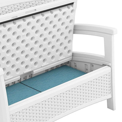 Suncast Elements 50 Gallon Wicker-Look Storage Ottoman
