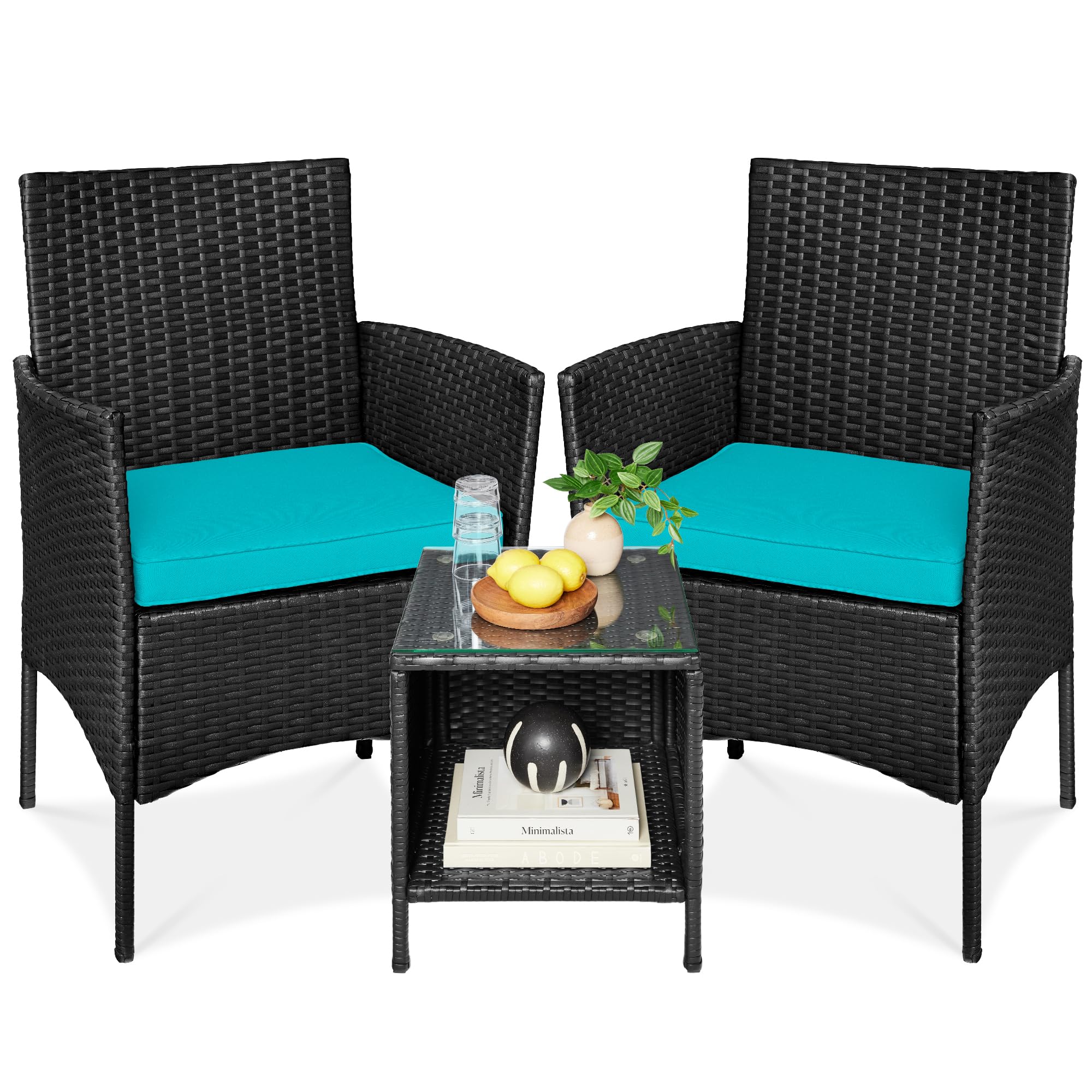 Suncrown Outdoor 4-Piece Wicker Sectional Sofa Set